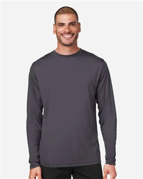 Core365 Ce10l Unisex Capital Long Sleeve Performance T-shirt - Carbon - Carbon / Xs