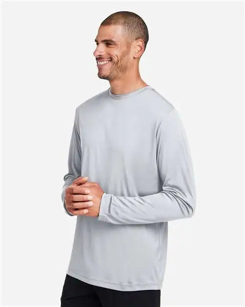 Core365 Ce10l Unisex Capital Long Sleeve Performance T-shirt - Platinum