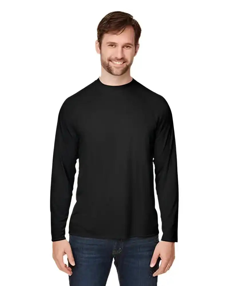 Core365 Ce110 Unisex Ulightra Uvp Long-sleeve Raglan T-shirt - Black