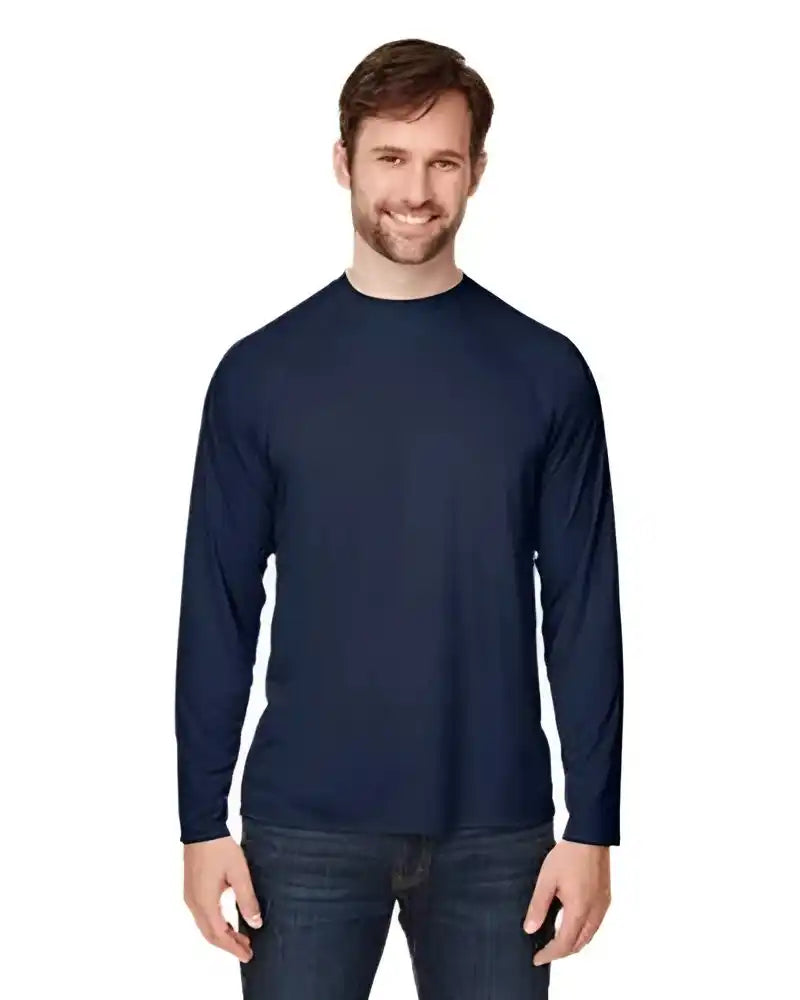 Core365 Ce110 Unisex Ulightra Uvp Long-sleeve Raglan T-shirt - Navy