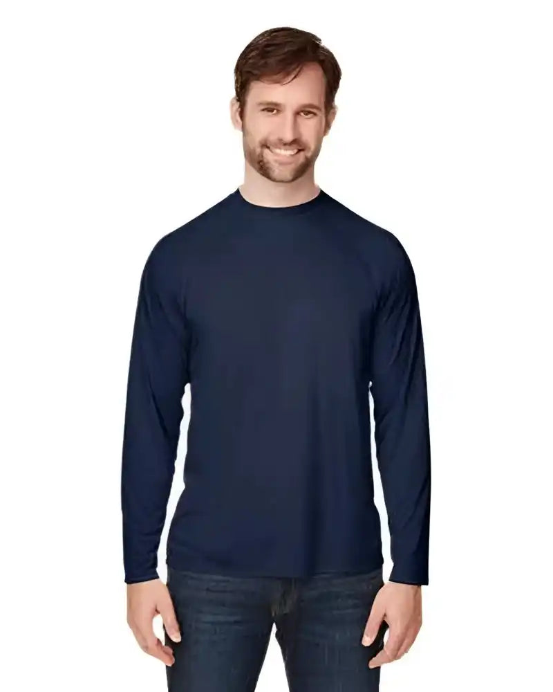 Core365 Ce110 Unisex Ulightra Uvp Long-sleeve Raglan T-shirt - Navy