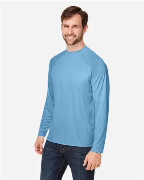 Core365 Ce110 Unisex Ultra Uvp™ Marina Raglan Long Sleeve T-shirt - Columbia Blue