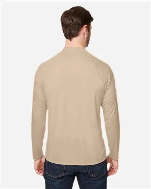 Core365 Ce110 Unisex Ultra Uvp™ Marina Raglan Long Sleeve T-shirt - Stone - Xs