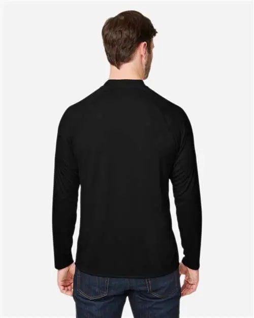 Core365 Ce110 Unisex Ultra Uvp™ Marina Raglan Long Sleeve T-shirt - Black