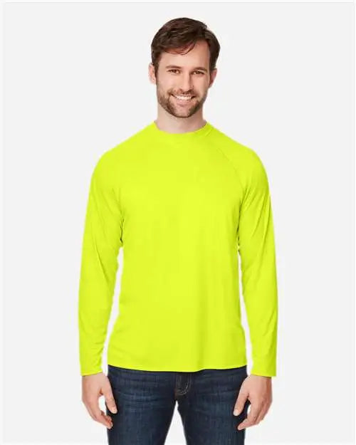 Core365 Ce110 Unisex Ultra Uvp™ Marina Raglan Long Sleeve T-shirt - Safety Yellow