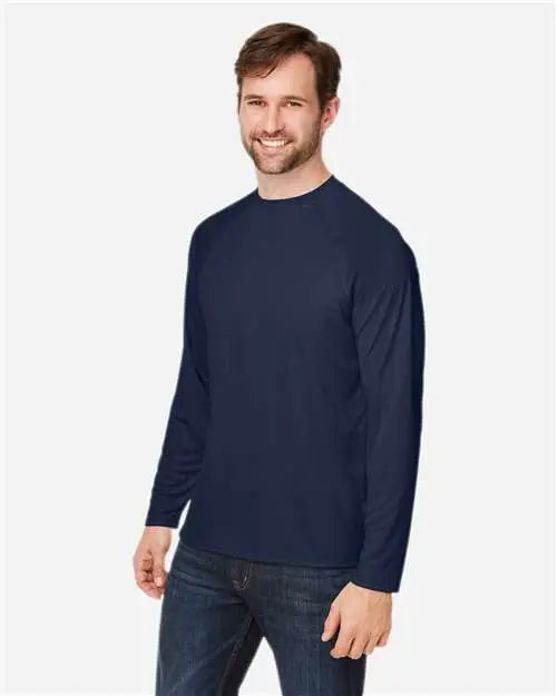Core365 Ce110 Unisex Ultra Uvpâ„¢ Marina Raglan Long Sleeve T-shirt - Classic Navy