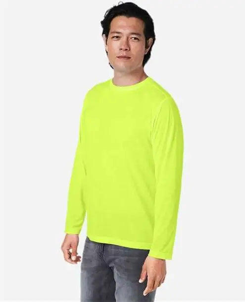 Core365 Ce111l Unisex Fusion Chromasoft™ Performance Long Sleeve T-shirt - Safety Yellow