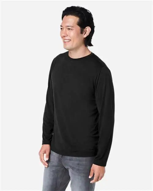 Core365 Ce111l Unisex Fusion Chromasoftâ„¢ Performance Long Sleeve T-shirt - Black