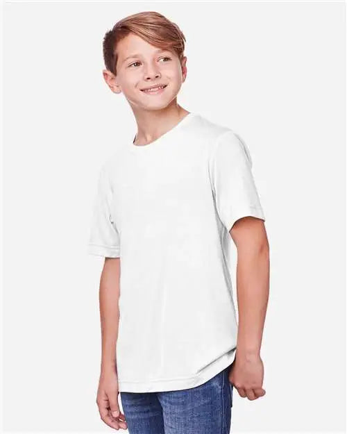 Core365 Ce111y Youth Fusion Chromasoftâ„¢ Performance T-shirt - White