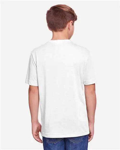 Core365 Ce111y Youth Fusion Chromasoftâ„¢ Performance T-shirt - White