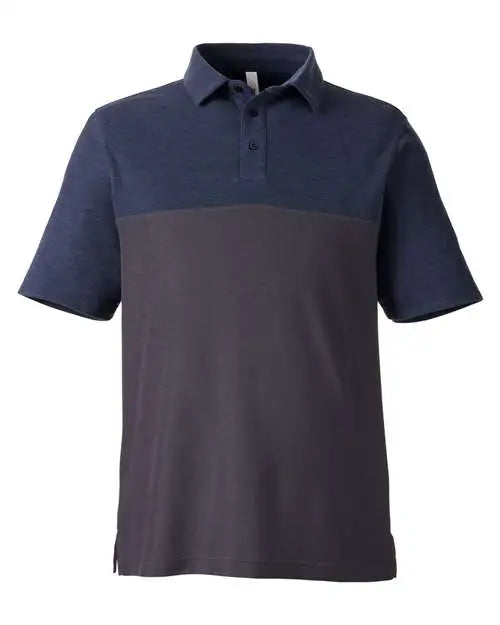 Core365 Ce112c Men’s Fusion Chromasoft™ Colorblock Polo - Classic Navy Heather