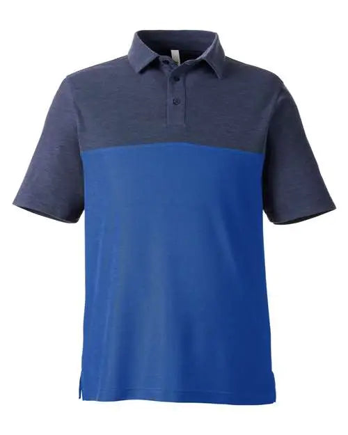 Core365 Ce112c Men’s Fusion Chromasoft™ Colorblock Polo - True Royal Classic Navy Heather