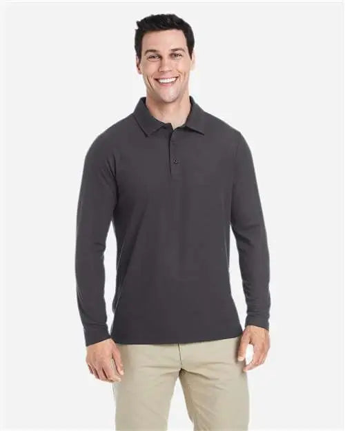 Core365 Ce112l Men’s Fusion Chromasoft™ Long Sleeve Pique Polo - Carbon