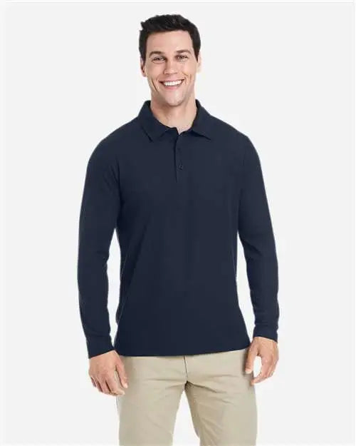 Core365 Ce112l Men’s Fusion Chromasoftâ„¢ Long Sleeve Pique Polo - Classic Navy