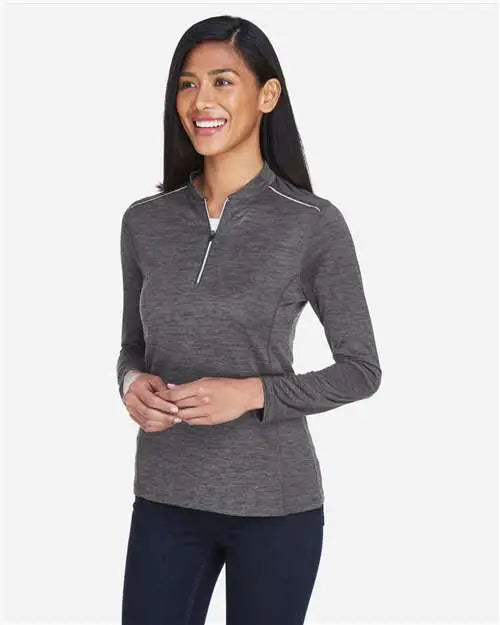 Core365 Ce401w Women’s Kinetic Performance Quarter-zip Pullover - Carbon Black - Dark Gray / Xs