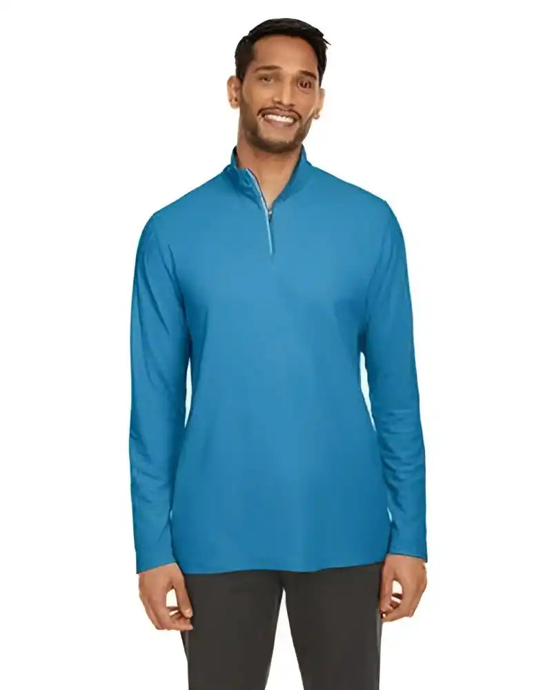 Core365 Ce405 Men’s Fusion Chromasoft Pique Quarter-zip - Electric Blue