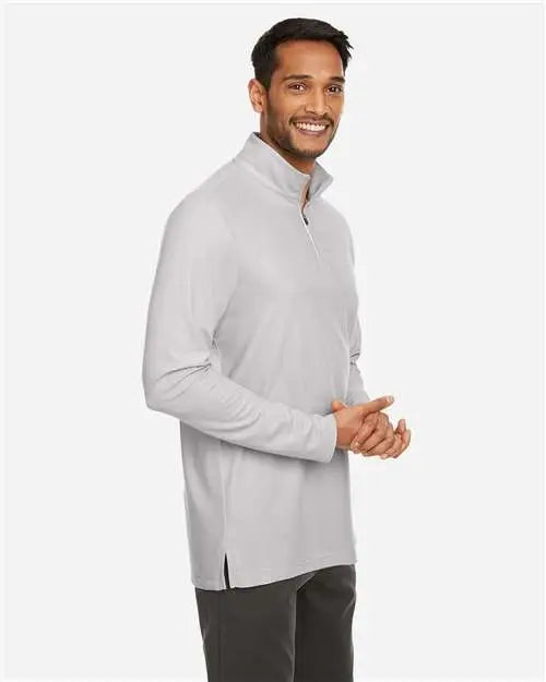 Core365 Ce405 Men’s Fusion Chromasoftâ„¢ Pique Quarter-zip Pullover - Platinum