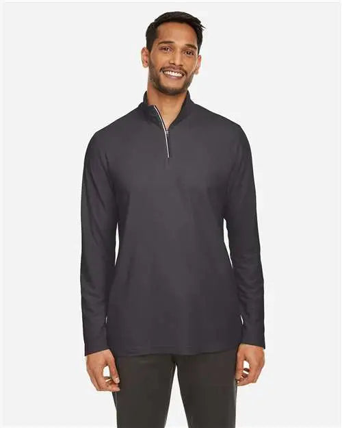 Core365 Ce405 Men’s Fusion Chromasoftâ„¢ Pique Quarter-zip Pullover - Carbon