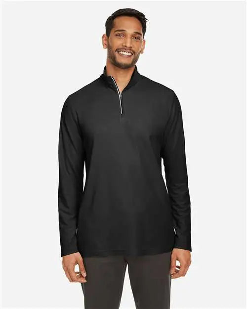 Core365 Ce405 Men’s Fusion Chromasoftâ„¢ Pique Quarter-zip Pullover - Black
