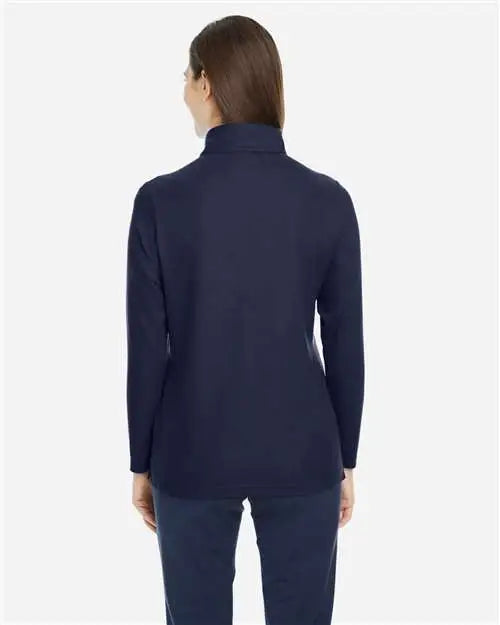 Core365 Ce405w Women’s Fusion Chromasoft™ Pique Quarter-zip Pullover - Classic Navy - Xs