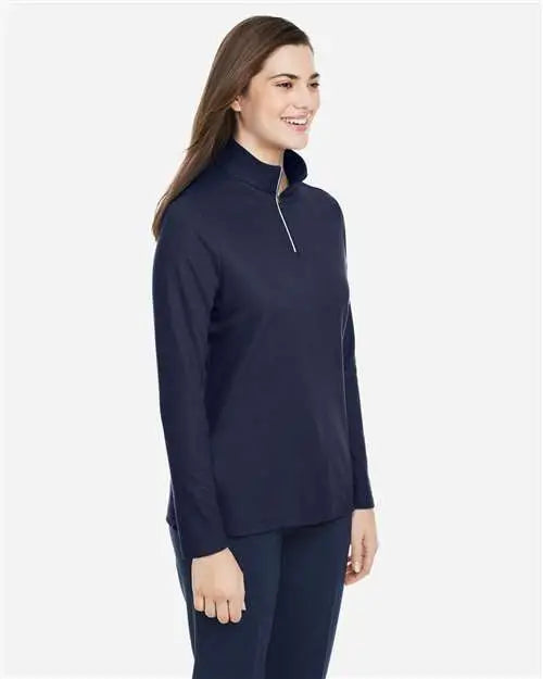 Core365 Ce405w Women’s Fusion Chromasoft™ Pique Quarter-zip Pullover - Classic Navy