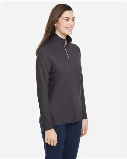 Core365 Ce405w Women’s Fusion Chromasoft™ Pique Quarter-zip Pullover - Carbon