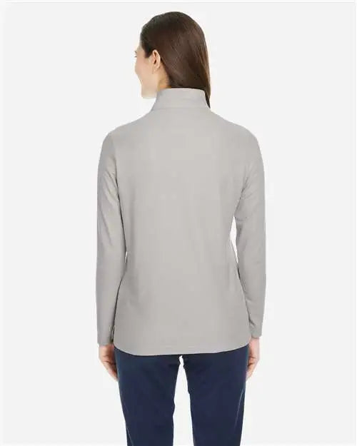 Core365 Ce405w Women’s Fusion Chromasoftâ„¢ Pique Quarter-zip Pullover - Platinum