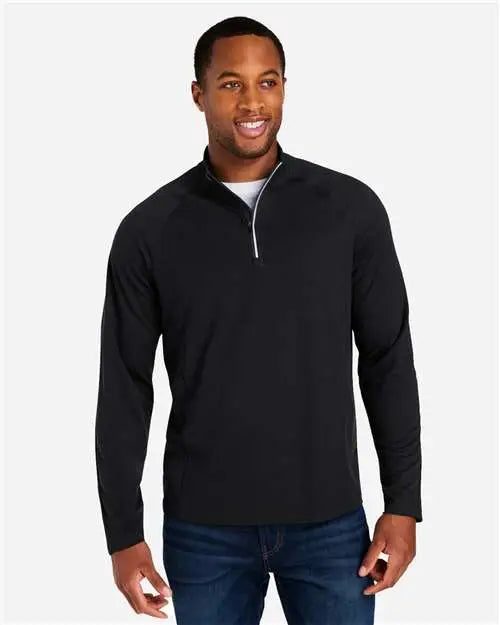 Core365 Ce418 Men’s Origin Performance Pique Quarter-zip Pullover - Black Carbon