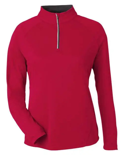 Core365 Ce418w Women’s Origin Performance Pique Quarter-zip Pullover - Classic Red Carbon
