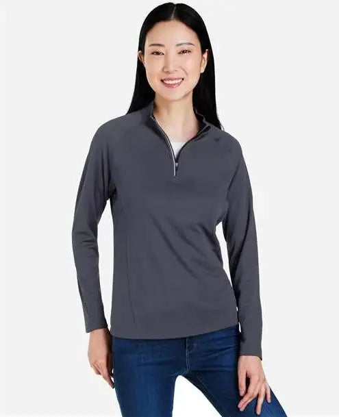 Core365 Ce418w Women’s Origin Performance Pique Quarter-zip Pullover - Carbon Black