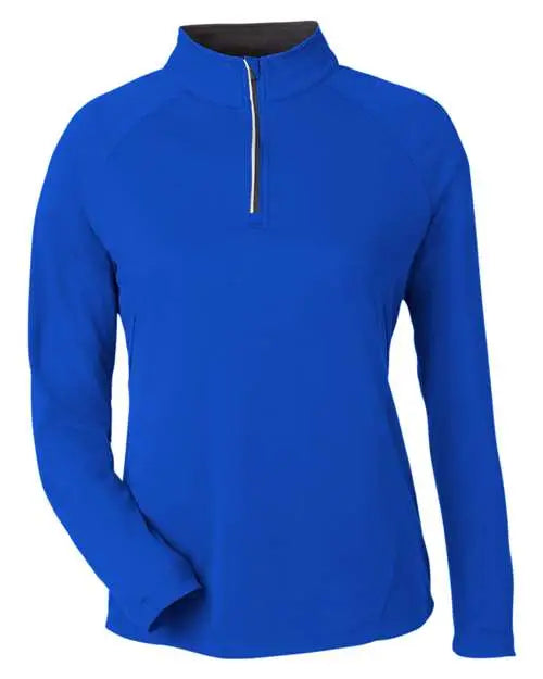 Core365 Ce418w Women’s Origin Performance Pique Quarter-zip Pullover - True Royal Carbon