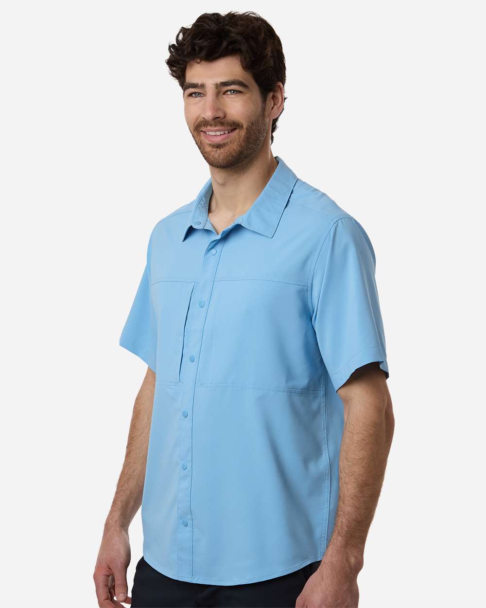 Core365 Ce520 Men’s Ultrauvp Shoreline Short Sleeve Staff Shirt - Columbia Blue