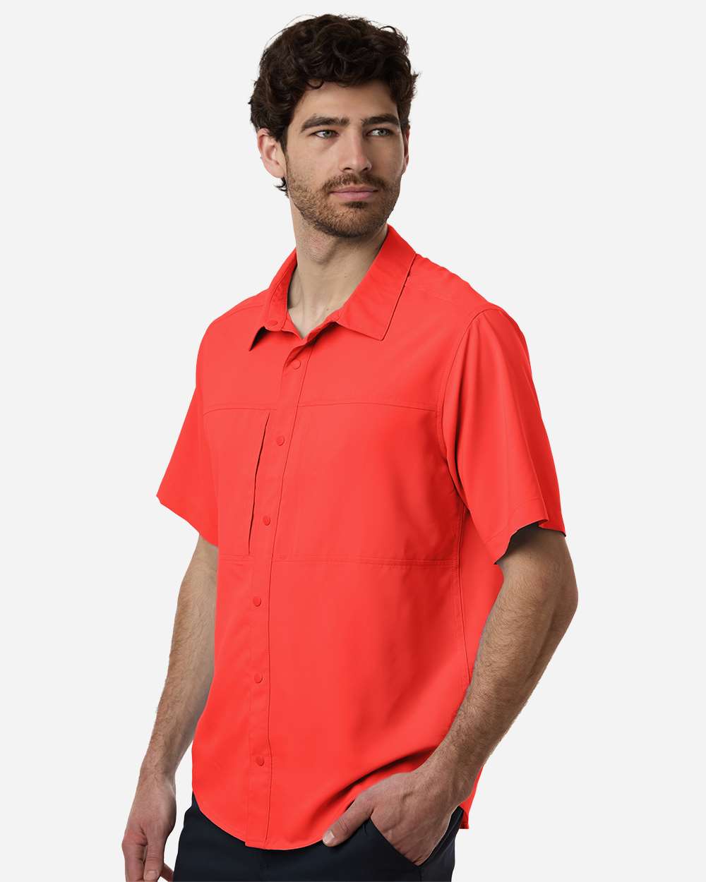 Core365 Ce520 Men’s Ultrauvp Shoreline Short Sleeve Staff Shirt - Marina Red