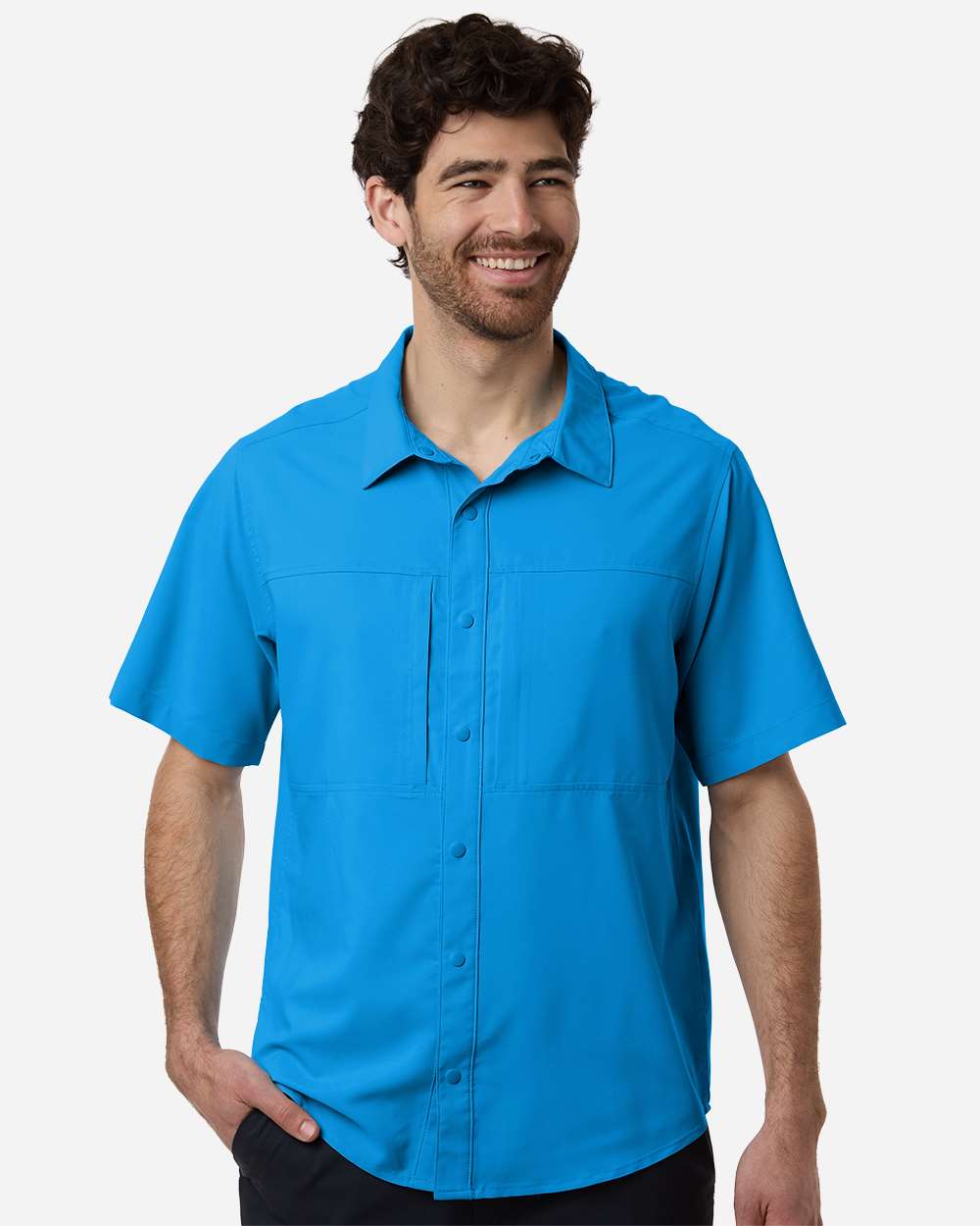 Core365 Ce520 Men’s Ultrauvp Shoreline Short Sleeve Staff Shirt - Electric Blue