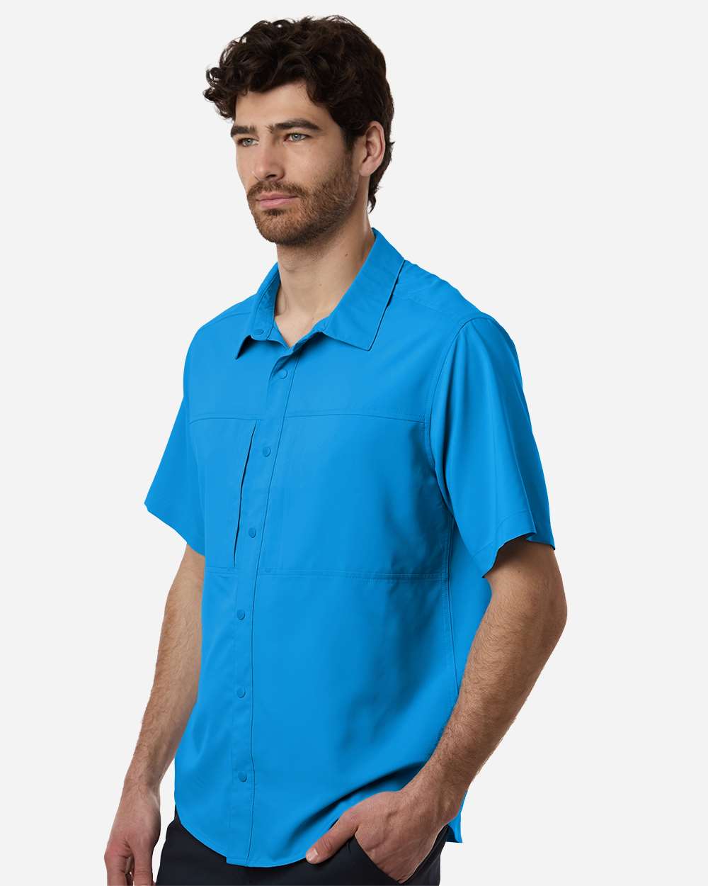 Core365 Ce520 Men’s Ultrauvp Shoreline Short Sleeve Staff Shirt - Electric Blue