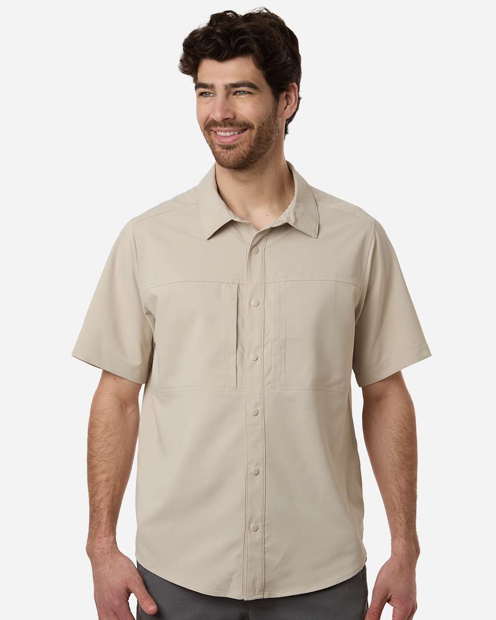Core365 Ce520 Men’s Ultrauvp Shoreline Short Sleeve Staff Shirt - Stone