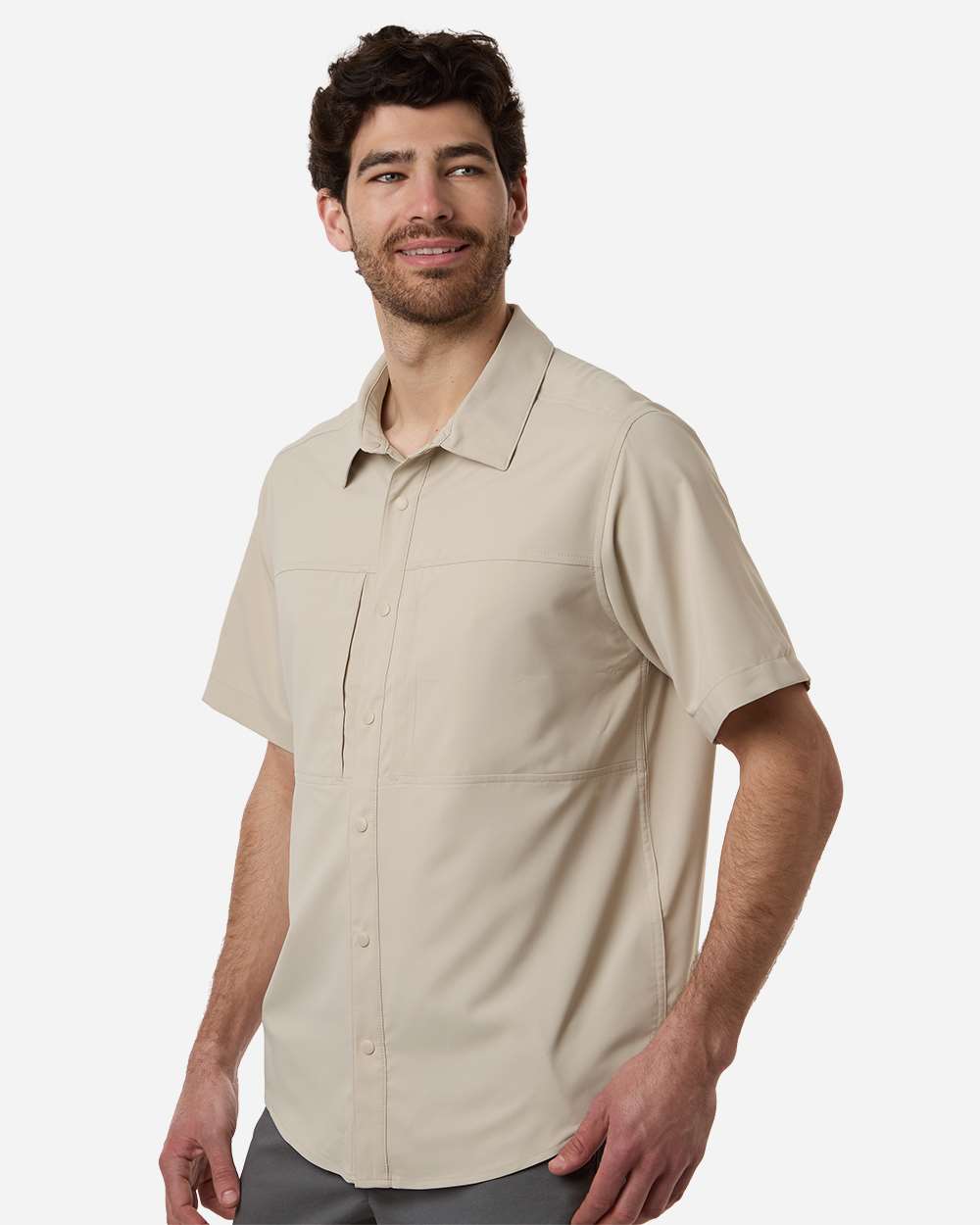 Core365 Ce520 Men’s Ultrauvp Shoreline Short Sleeve Staff Shirt - Stone
