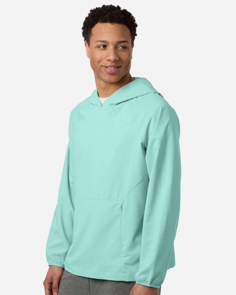 Core365 Ce520l Men’s Ultrauvp Shoreline Long Sleeve Hooded Pullover - Sea Glass