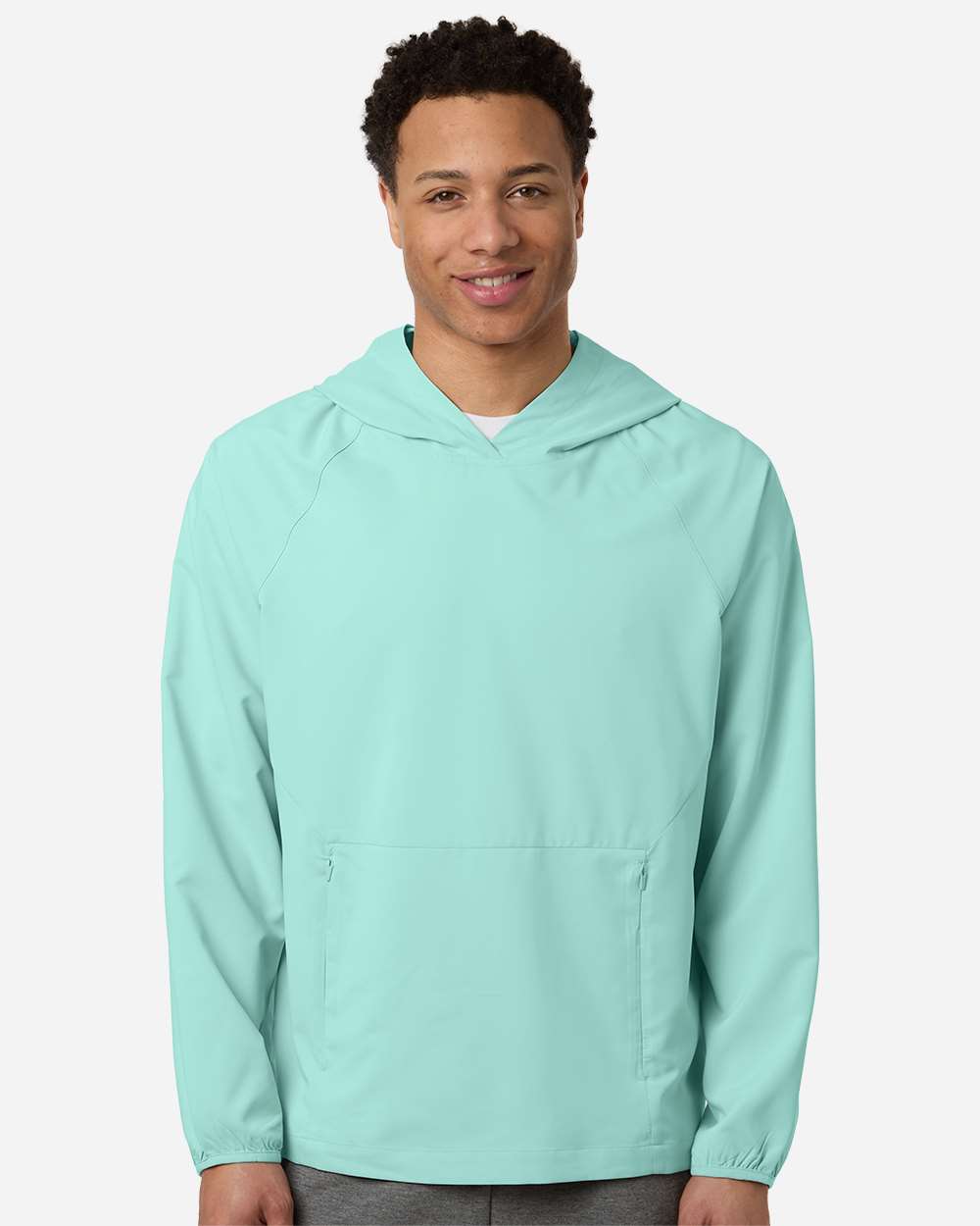 Core365 Ce520l Men’s Ultrauvp Shoreline Long Sleeve Hooded Pullover - Sea Glass