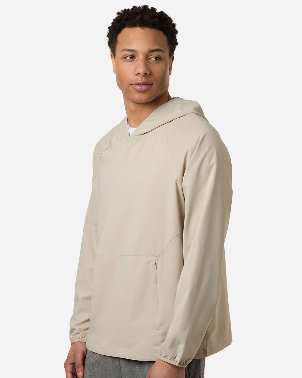 Core365 Ce520l Men’s Ultrauvp Shoreline Long Sleeve Hooded Pullover - Stone
