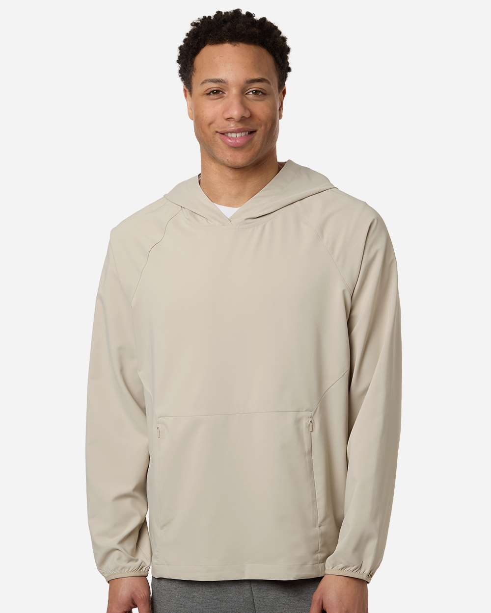 Core365 Ce520l Men’s Ultrauvp Shoreline Long Sleeve Hooded Pullover - Stone