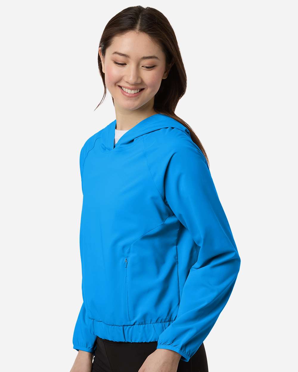 Core365 Ce520lw Women’s Ultrauvp Shoreline Long Sleeve Hooded Pullover - Electric Blue