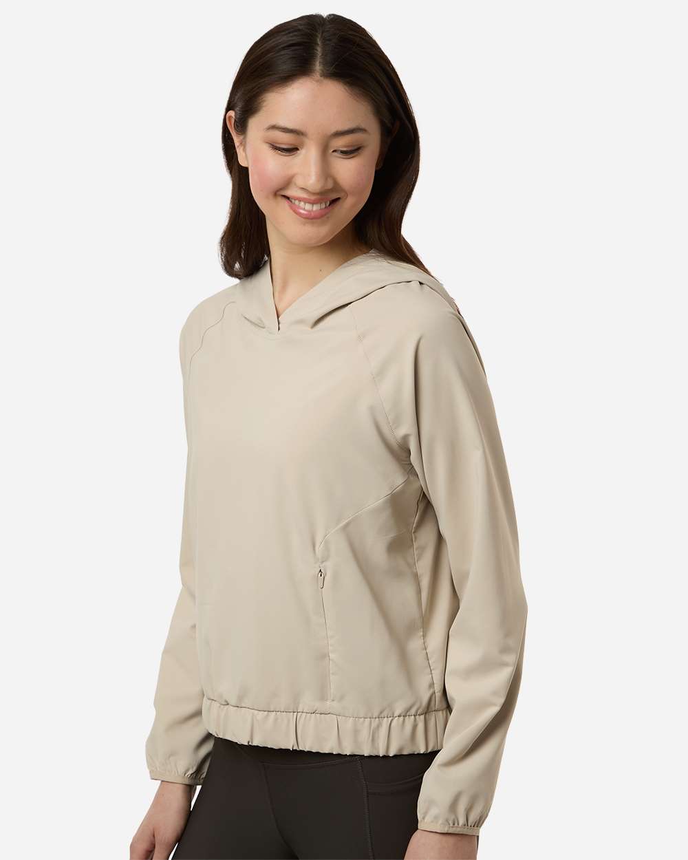 Core365 Ce520lw Women’s Ultrauvp Shoreline Long Sleeve Hooded Pullover - Stone