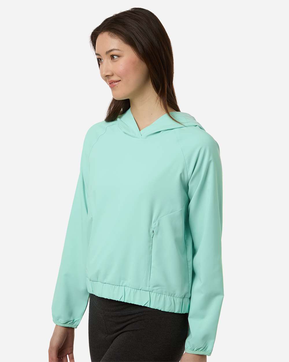 Core365 Ce520lw Women’s Ultrauvp Shoreline Long Sleeve Hooded Pullover - Sea Glass