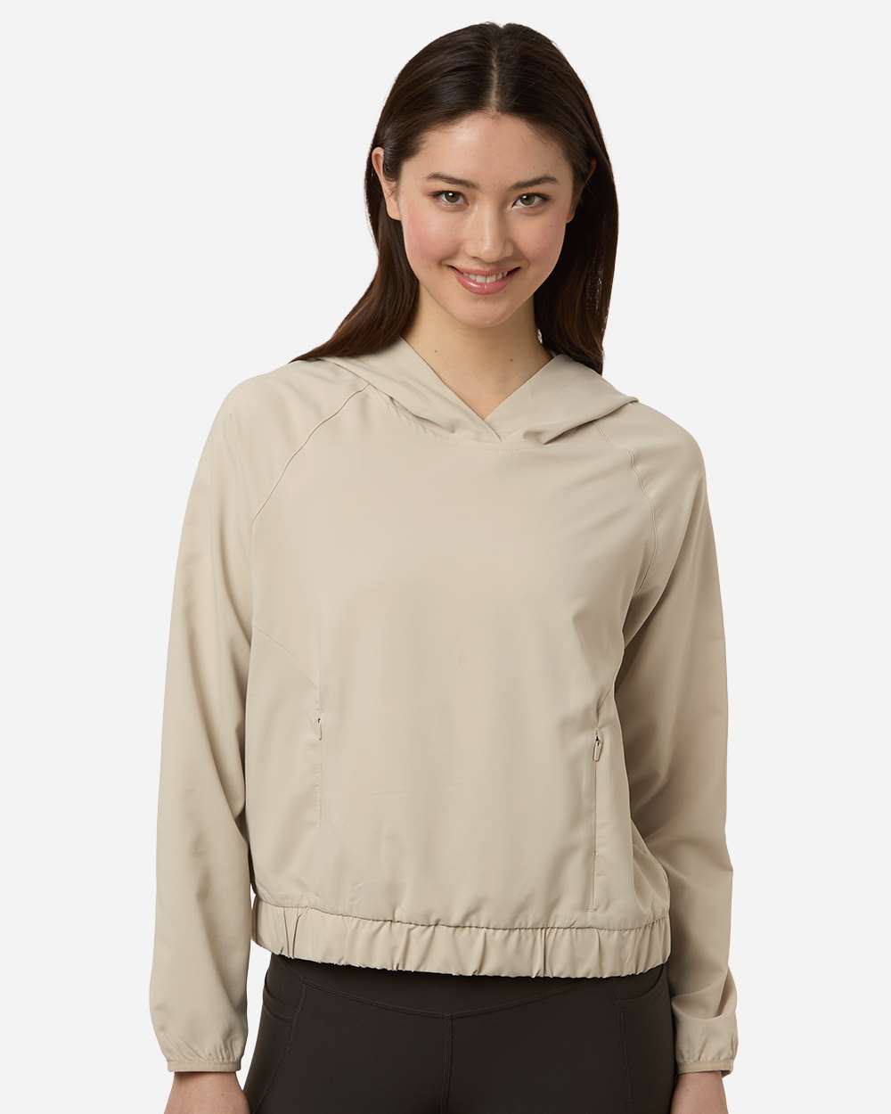 Core365 Ce520lw Women’s Ultrauvp Shoreline Long Sleeve Hooded Pullover - Stone