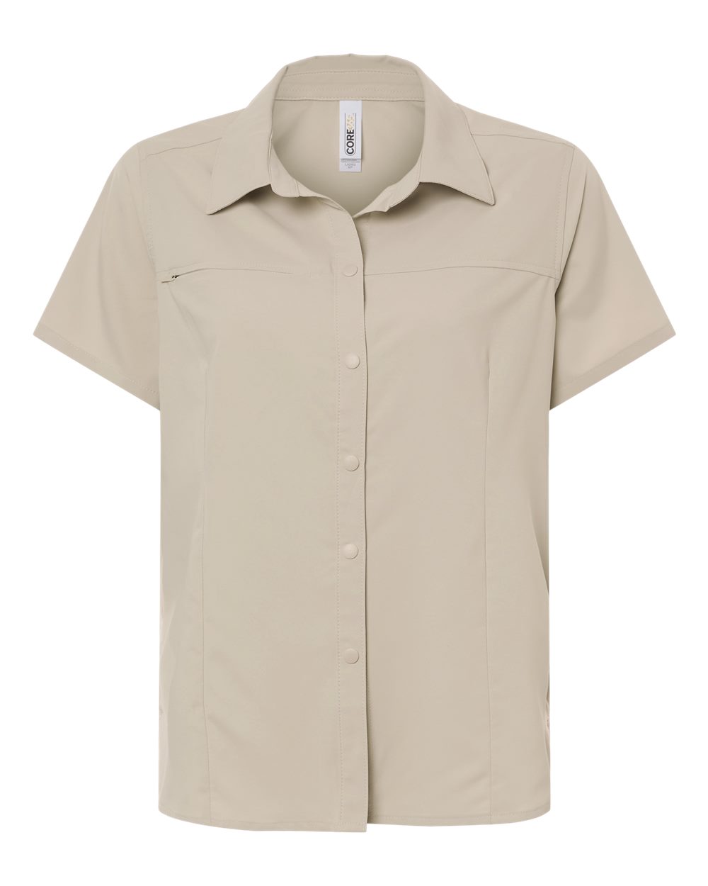 Core365 Ce520w Women’s Ultrauvp Shoreline Short Sleeve Staff Shirt - Stone
