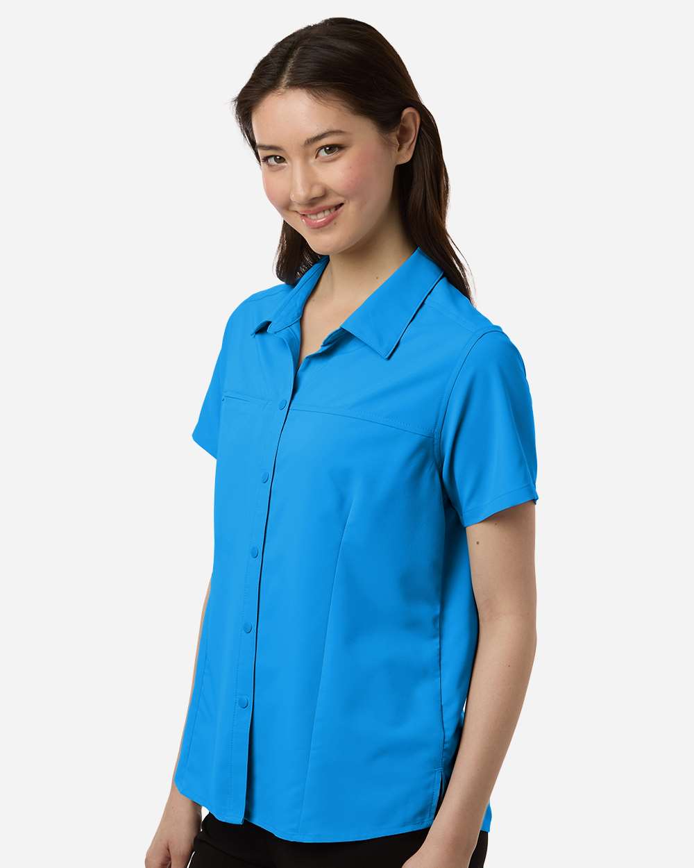 Core365 Ce520w Women’s Ultrauvp Shoreline Short Sleeve Staff Shirt - Electric Blue