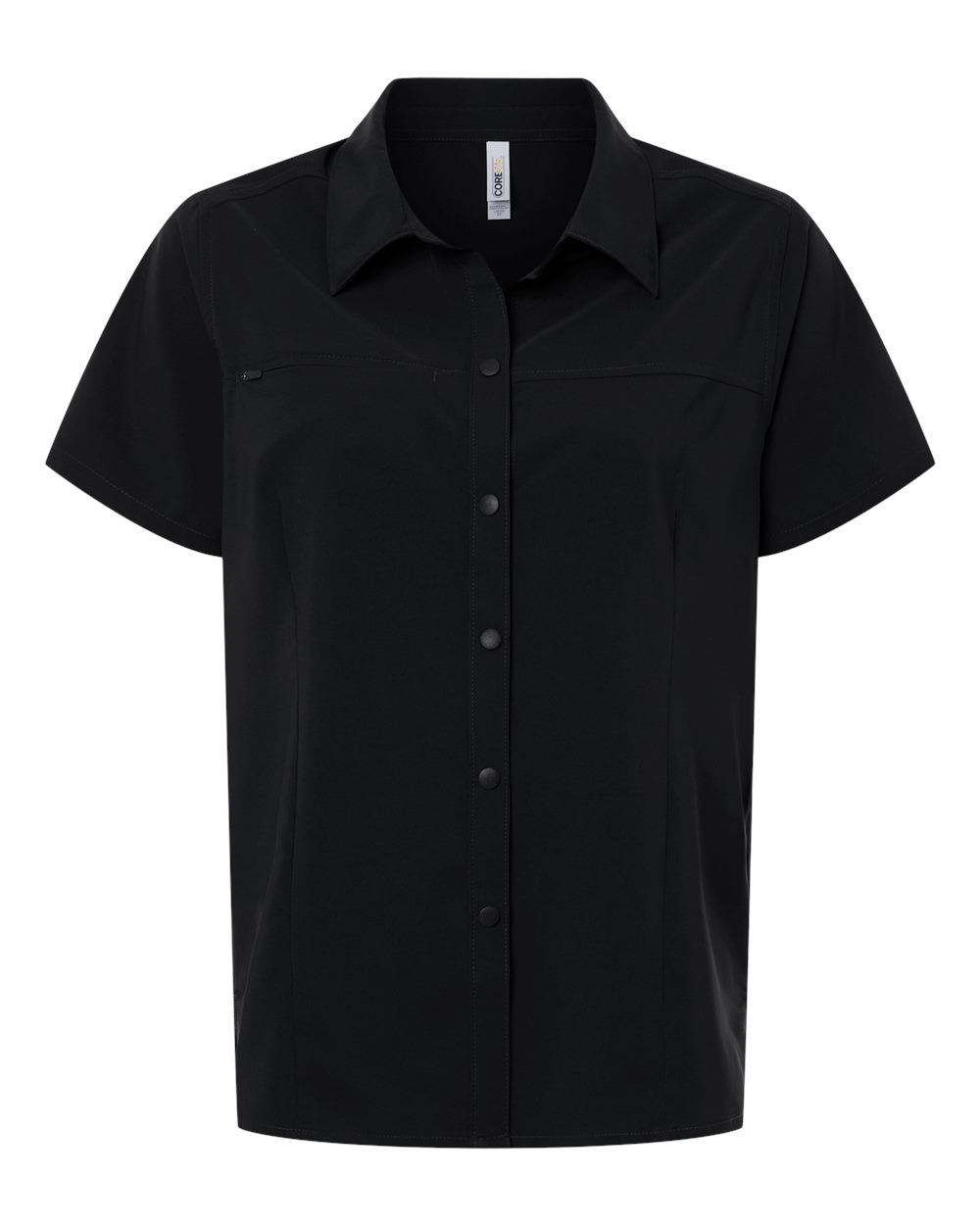 Core365 Ce520w Women’s Ultrauvp Shoreline Short Sleeve Staff Shirt - Black