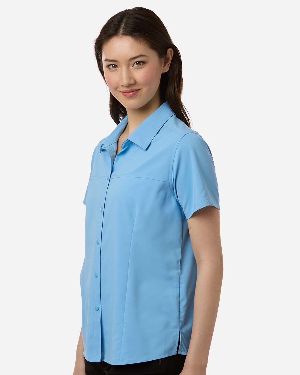 Core365 Ce520w Women’s Ultrauvp Shoreline Short Sleeve Staff Shirt - Columbia Blue