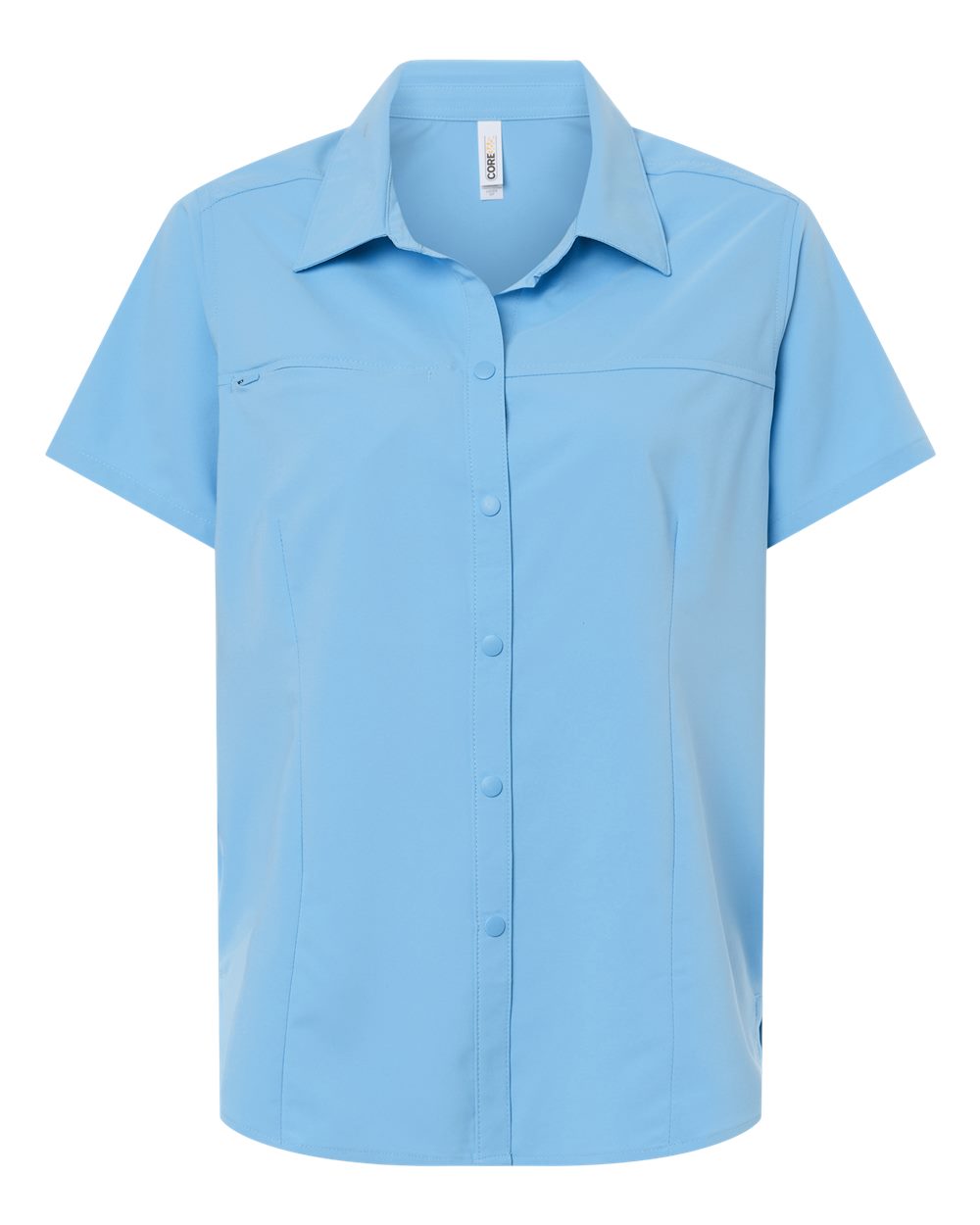 Core365 Ce520w Women’s Ultrauvp Shoreline Short Sleeve Staff Shirt - Columbia Blue